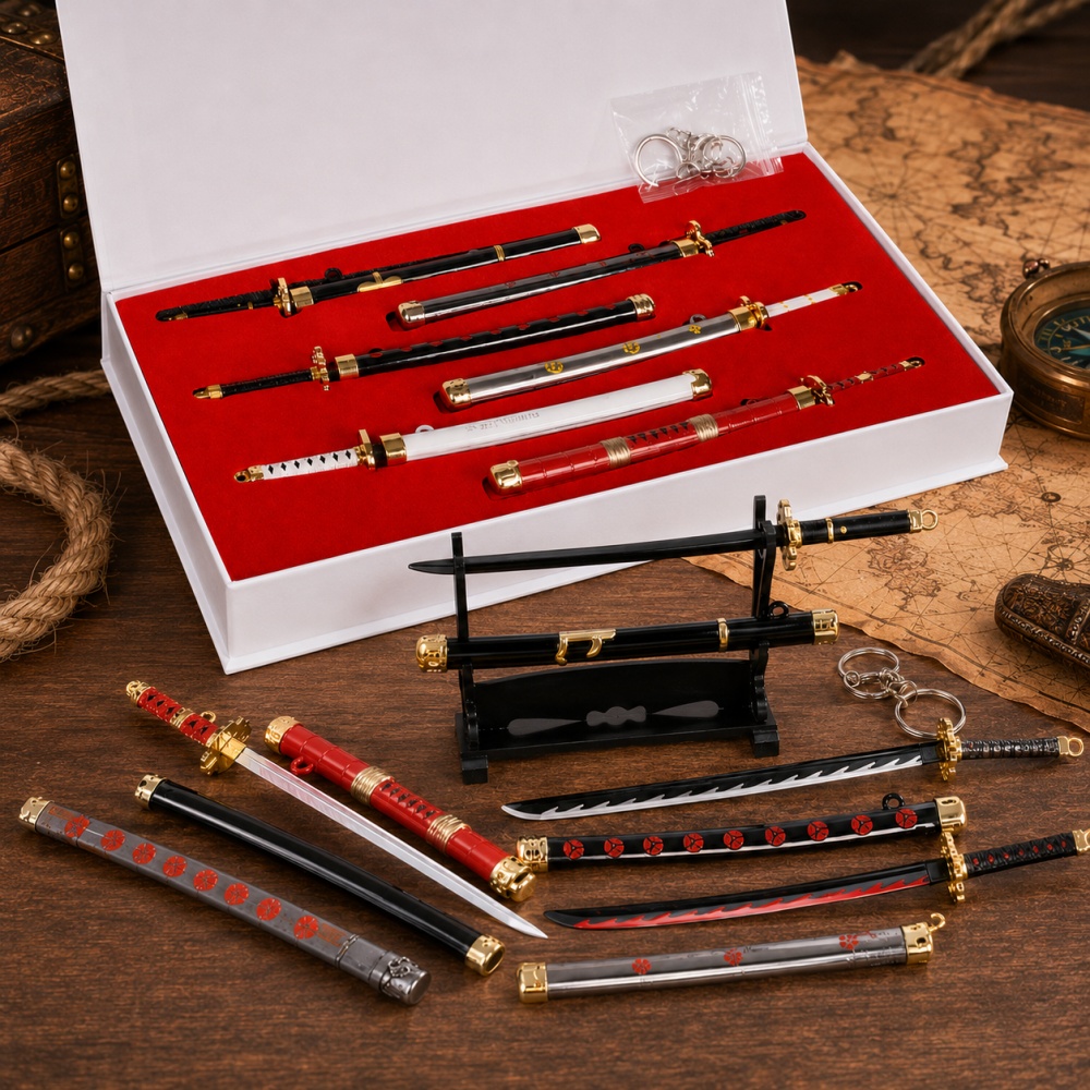 Cosplay Prop Dagger - Porte-clés épée Zoro One Piece, ensemble