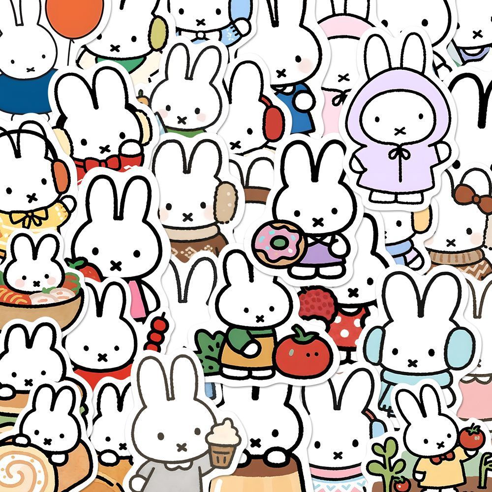 Cosplay Floating Prop - 80 autocollants Kawaii Miffy mignons pour
