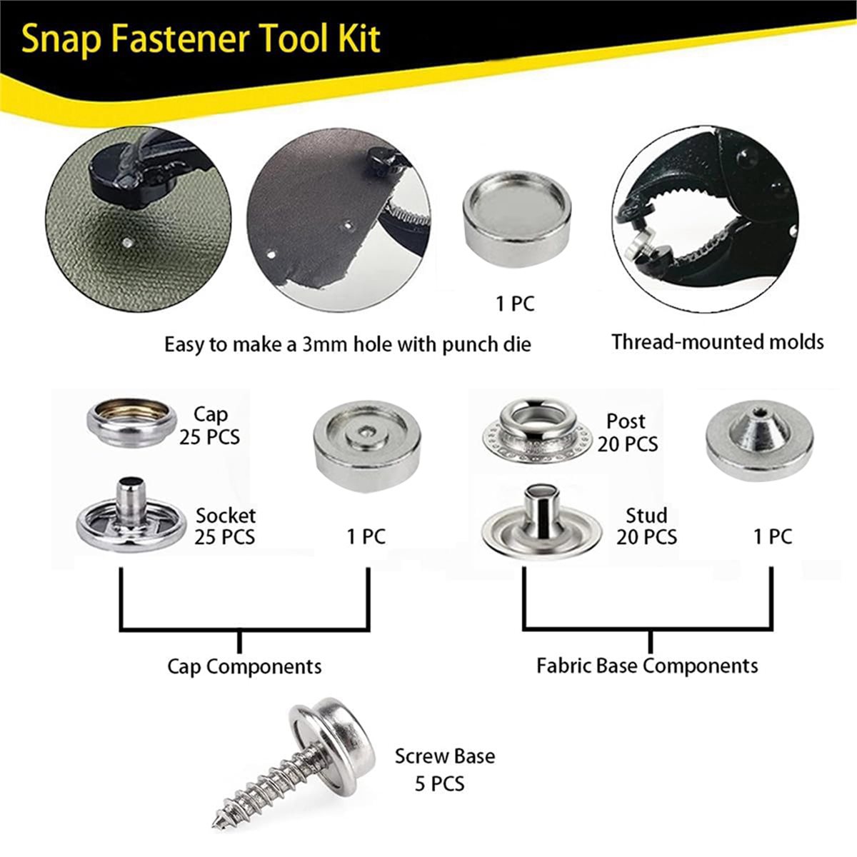 Kit d'outils robustes pour bou - Snap Plier Setter avis et prix