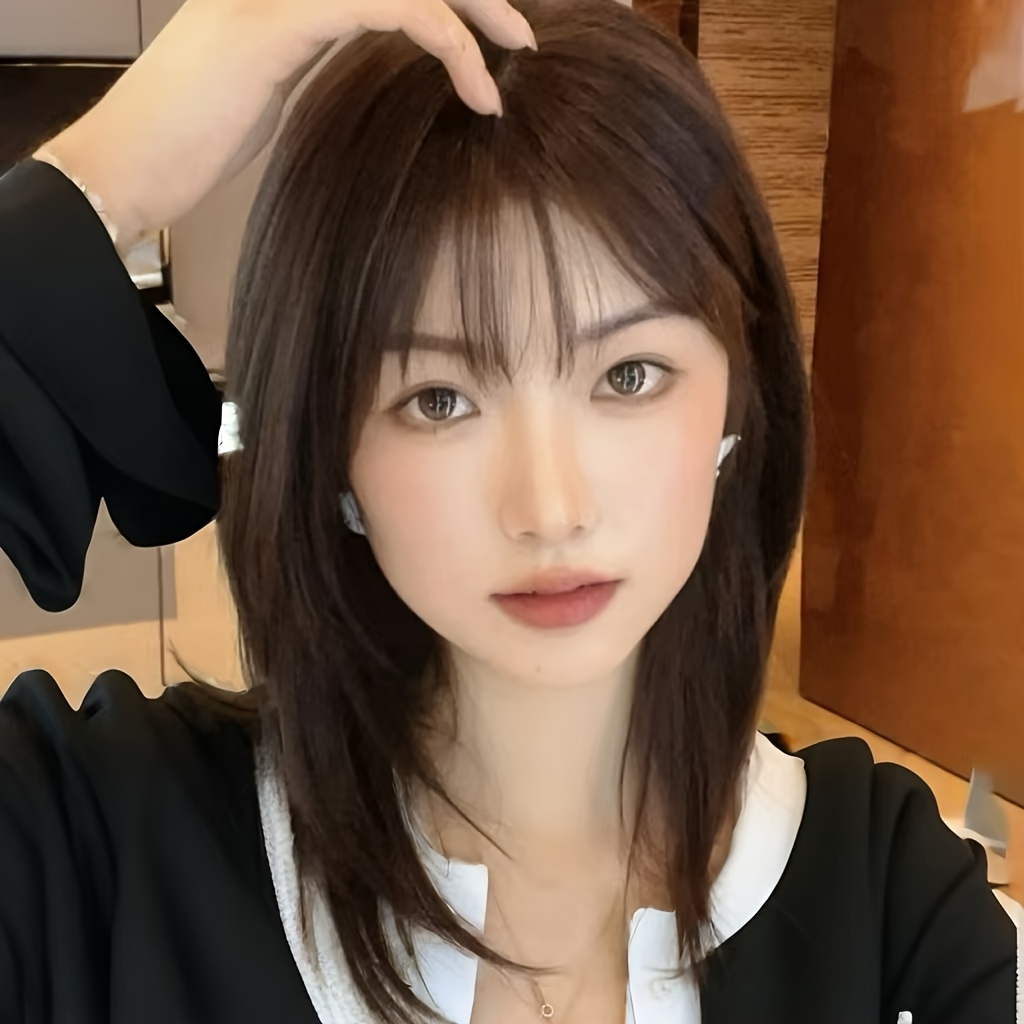 Cheveux mi-longs noirs-marron  - Wig Fiber Net avis et prix